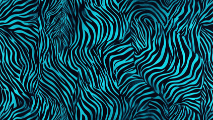 Black and blue zebra-skin pattern, seamless background.