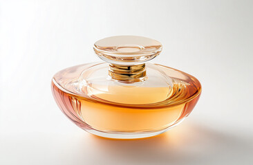 Floral Mockup, perfume bottle on a white background.