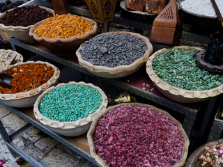 Authentic spices at the Arab bazaar