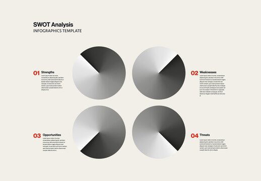 SWOT Analysis Infographics and Presentation Template with 3D circles
