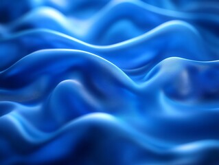 Obraz premium Blue Fabric Abstract Waves Smooth Texture Background Design Backdrop