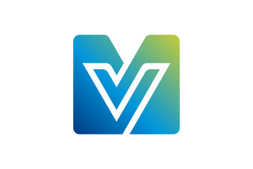 MV Futuristic Logo Design