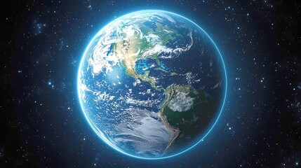 Obraz premium Stunning Earth: A Breathtaking View of Our Planet from Space. Explore the Cosmos and Witness the Beauty of Our World