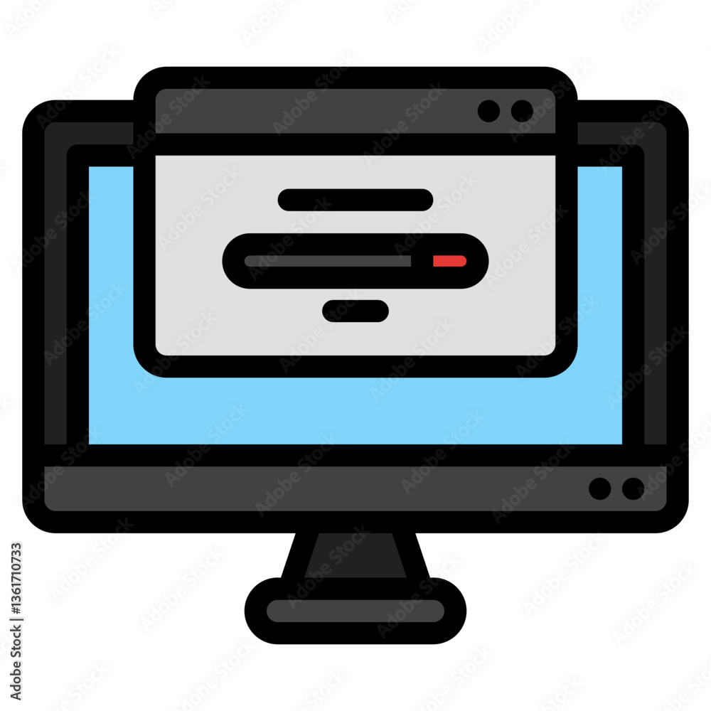 Wall mural computer monitor showing a web page, suitable for technology blogs, online tutorials, website design