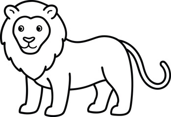 vector illustration of a cartoon lion