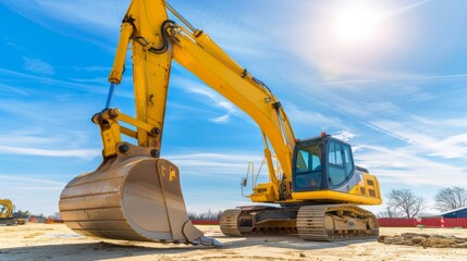 Excavator on Construction Site