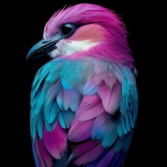 Obraz premium Lilac-breasted Roller Photography with Studio Lighting for Roller Bird Fans and Roller Bird Enthusiasts