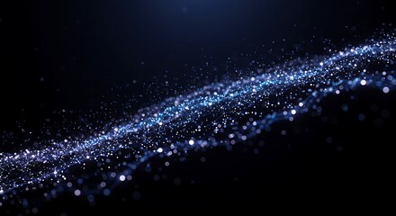 Dark mode nanotechnology background with floating glowing nodes