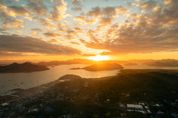 Sunset landscape background in Coron island, Philippines