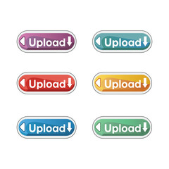 Vibrant Upload Buttons in Various Colors for Digital Use