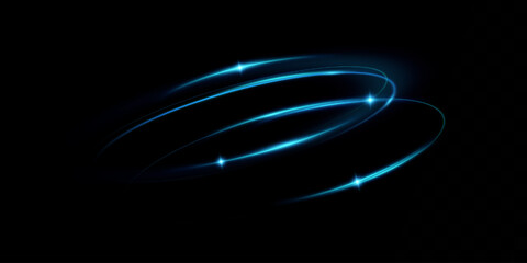 Neon blue magic circle. Futuristic light circle for background. Light frame. Vector. Magic portal.