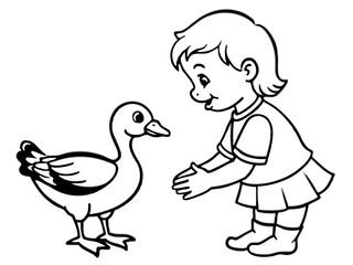 duck and girl