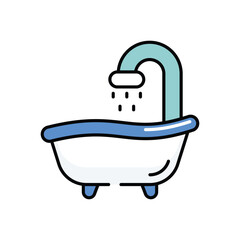 Bathtub vector icon stock illustration