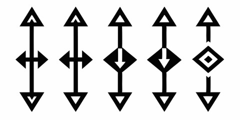 black and white arrows