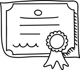 A simple, illustrated certificate featuring blank lines and a decorative seal, symbolizing achievement or recognition.