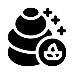 Spa stones glyph icon