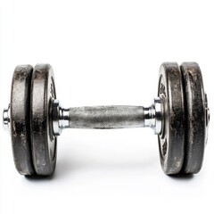 Fototapeta premium big black dumbbell on white background