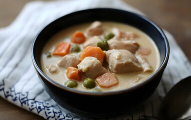 Creamy Chicken Stew with Carrots and Peas Delicious Homemade Recipe