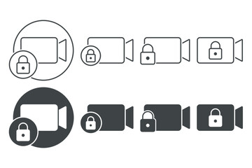 Video cam lock protection icon. Illustration vector