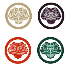 カラー家紋：丸に蔦（透過可）