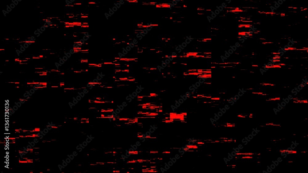 Poster abstract digital background with red lines and chaotic shapes.