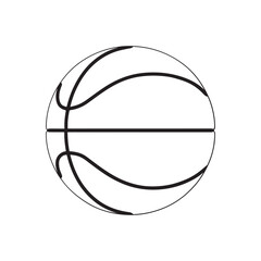 Basketball line art vector illustration isolated on white background