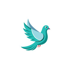 Fototapeta premium Peaceful dove with a peace sign flying freely