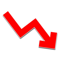 Red zigzag down arrow 