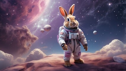 "A Youthful-Looking Rabbit in Warm Hues"