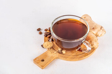Fresh brewed ginger coffee cup