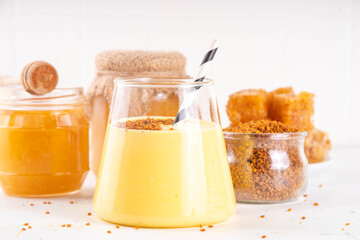 Bee pollen shake or smoothie drink