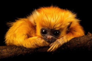 Fototapeta premium Leao: Endangered Golden Lion Tamarins in Brazil's Atlantic Forest