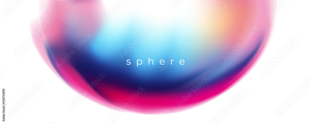 Aufkleber sphere. bright fluid colors. defocused color gradients. blurred round shape for creative graphic des