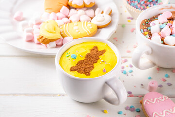 Hot sweet drinks for Easter party, breakfast, lunch