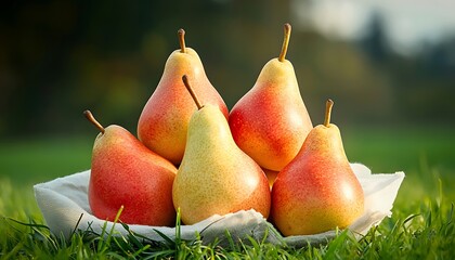 Pears on Grassy Field
