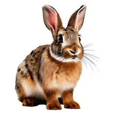 Fototapeta premium A spotted mini Rex rabbit with soft, velvety fur