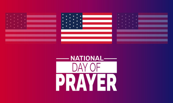 National Day of  Prayer. Holiday concept. perfect for  blue Background Template, placard, Banners, Cards, Posters design template, Classic Social Media Post with text inscription.


