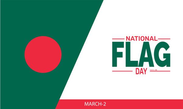 Bangladesh National Flag Day. Holiday concept. perfect for  blue Background Template, placard, Banners, Cards, Posters design template, Classic Social Media Post with text inscription.

