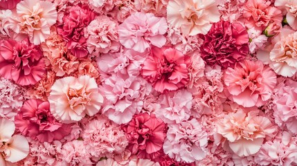 ピンクのカーネーションを敷き詰めた背景素材