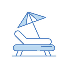 Sunbed vector icon stock illustration