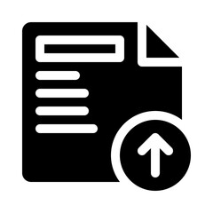 Upload document glyph icon