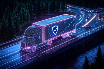 Futuristic Truck on Highway