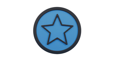 Obraz premium Isolated Blue Star in a Dark Circle Badge