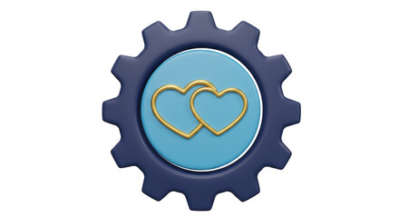 Isolated Gear with Two Linked Hearts Inside