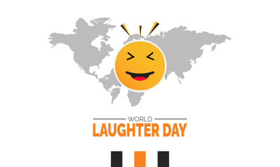 World Laughter Day. Holiday concept. perfect for  blue Background Template, placard, Banners, Cards, Posters design template, Classic Social Media Post with text inscription.
