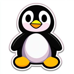 Obraz premium Adorable Cartoon Penguin Illustration Pixel Art Style