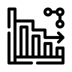 Arrow down graph line icon