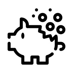 Piggy Bank Broken line icon