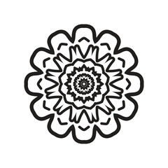 Vintage round lace ornament with floral pattern and ornate mandala design