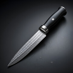sharp knife on a black background